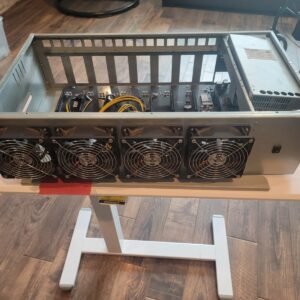Mining Rig Case for 8 GPU with Intel CPU Motherboard 8GB RAM 64GB SSD 4 x Fans