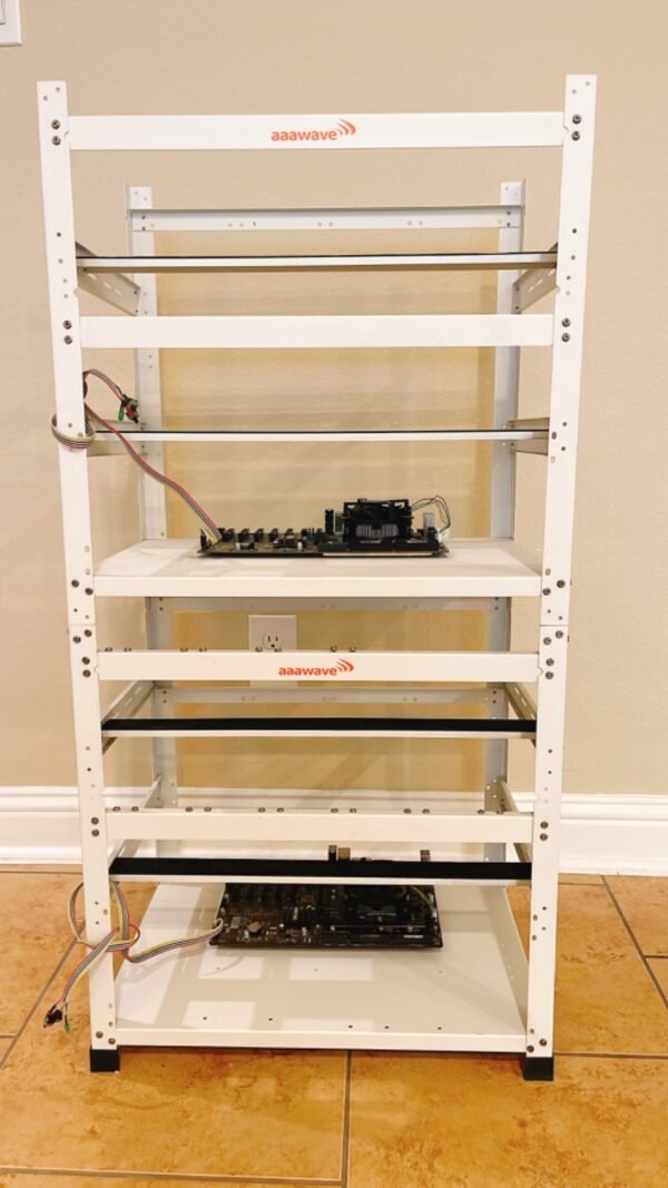AAAwave The Sluice V.2 12 GPU Mining Rig Frame X2 + 2 Motherboard + 2 CPU