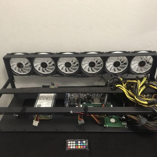 Complete 12 GPU Mining Rig Kit Plug Play B75 BTC Intel 8GB RAM 1100W 850W