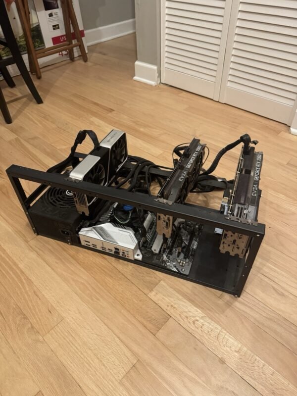 Complete 3-GPU Mining Rig – RTX 3060 Ti + Dual RTX 2060 Supers – Ready to Use