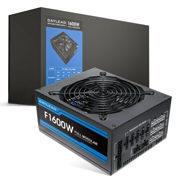 Daylead 1600W ATX Mining Power Supply Fully Modular PSU for Mining Rig 100-240V
