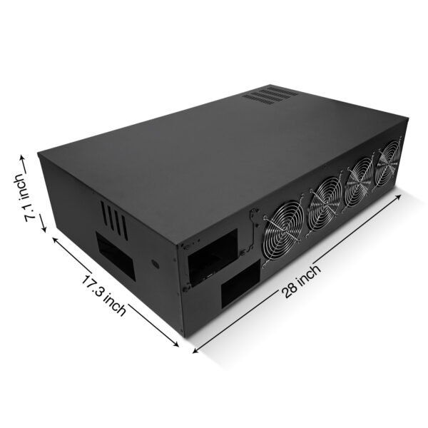Mining rig Frames with 8 High Airflow Fans, Max 8 GPUs Mining Rig Case for ETH