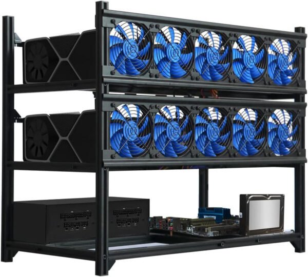 Miner Rig Case Frame 12 GPU – Premium Stackable Aluminum Mining Rig Enclosure fo