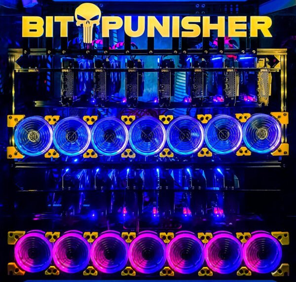 BitPunisher 8 GPU Mining Rig Open Frame BTC Bitcoin, ETH, RTX 5090 Crypto Miner