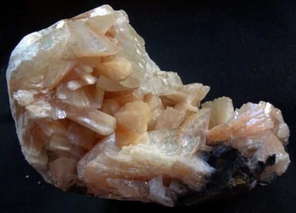 STUNNING HEULANDITE &CALCITE CRYSTALS W/ STILBITE BOWS IN SEMI GEODE MATRIX MINE