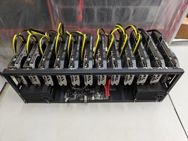 Complete 12 GPU Mining Rig w/ 2 PSUs & EVGA 1660 Ti XC Ultra & EVGA 1660 Super