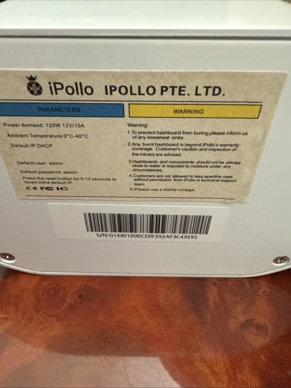 Used iPollo G1 Mini Crypto Miner - GRIN & MWC Asic w/ PSU