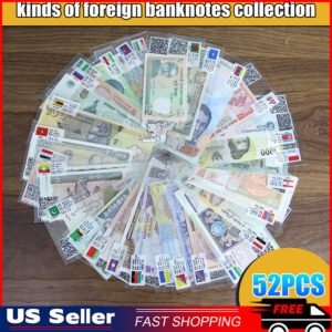 Lots 52Pcs NEW Different World Banknotes Paper Money Foreign UNC Collection Gift