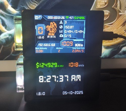 EXCLUSIVE S21 Dual RGB Fan Cooled NM Nerd Miner v2 2 x 1005+ kh/s Crypto Miners