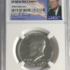 1776-1976 S NGC PF68 Ultra Cameo Proof Silver Kennedy Half JFK Coin Signature Lb