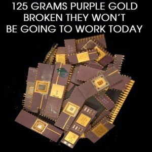 Scrap purple gold chips. Total material weight is 125 grams.