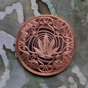 Reverse Proof 420 Weed Pot Herb  .999 1oz Copper Round.