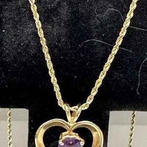 10Kt. Yellow Gold Rope Chain W/t Floating Heart Pendant 5.9 Grams Scrap Or Wear