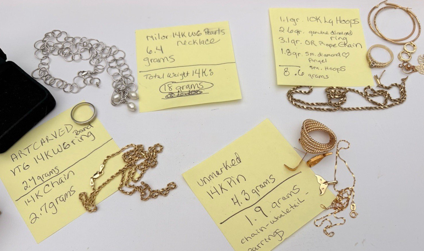 26.6gr Solid 10/14K ALL WEAR Gold Chains Rings Earrings Pin Few Stones No Scrap!