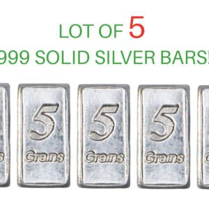 5 PURE SOLID .999 SILVER BARS 1 GRAM GM BULLION PRECIOUS METALS REAL SCRAP OUNCE