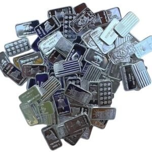 1 Gram .999 Silver Bars Hand Poured Solid .999 Precious Metals Bullion 25 grains