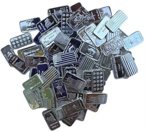 1 Gram .999 Silver Bars Hand Poured Solid .999 Precious Metals Bullion 25 grains