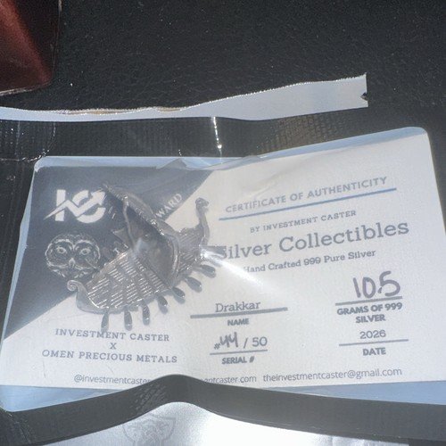 Investment Caster x Omen Precious Metals Drakkar 2026 10.5 g Silver #44/50 RARE