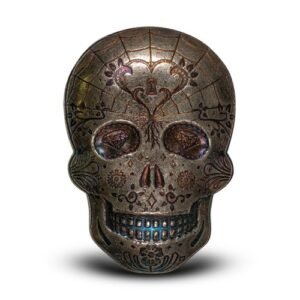 10 oz Monarch Silver Day of the Dead Heart Skull (New)