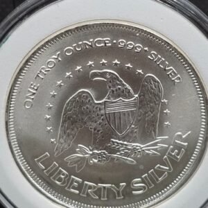 Vintage A-Mark Liberty Bell 1 oz .999 Pure Silver Round Ingot Capsule FREE SH