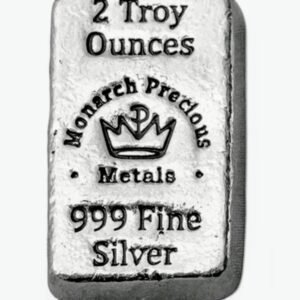 2 oz Monarch Hand Poured "Chunky" Silver Bar .999 Pure