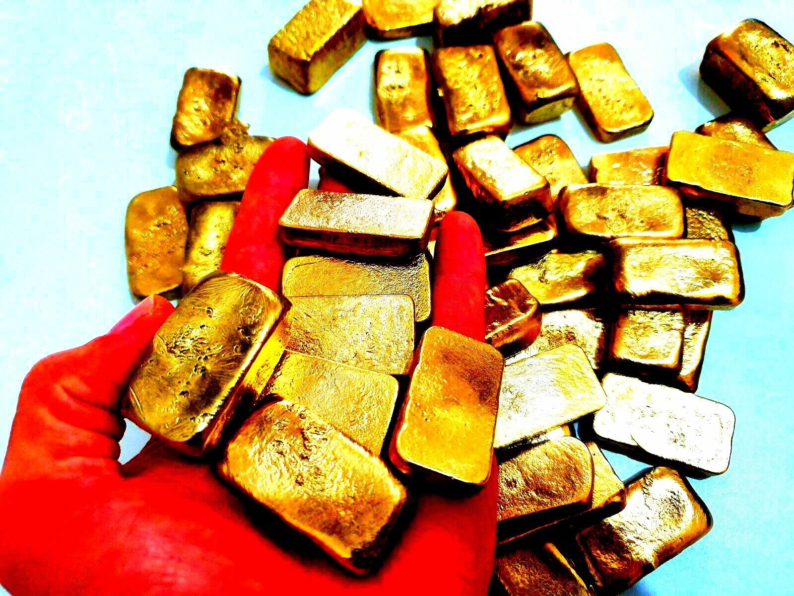 555 GRAMS SCRAP GOLD BAR FOR GOLD RECOVERY MELTED DIFFERENT COMPUTER COIN PINS💣