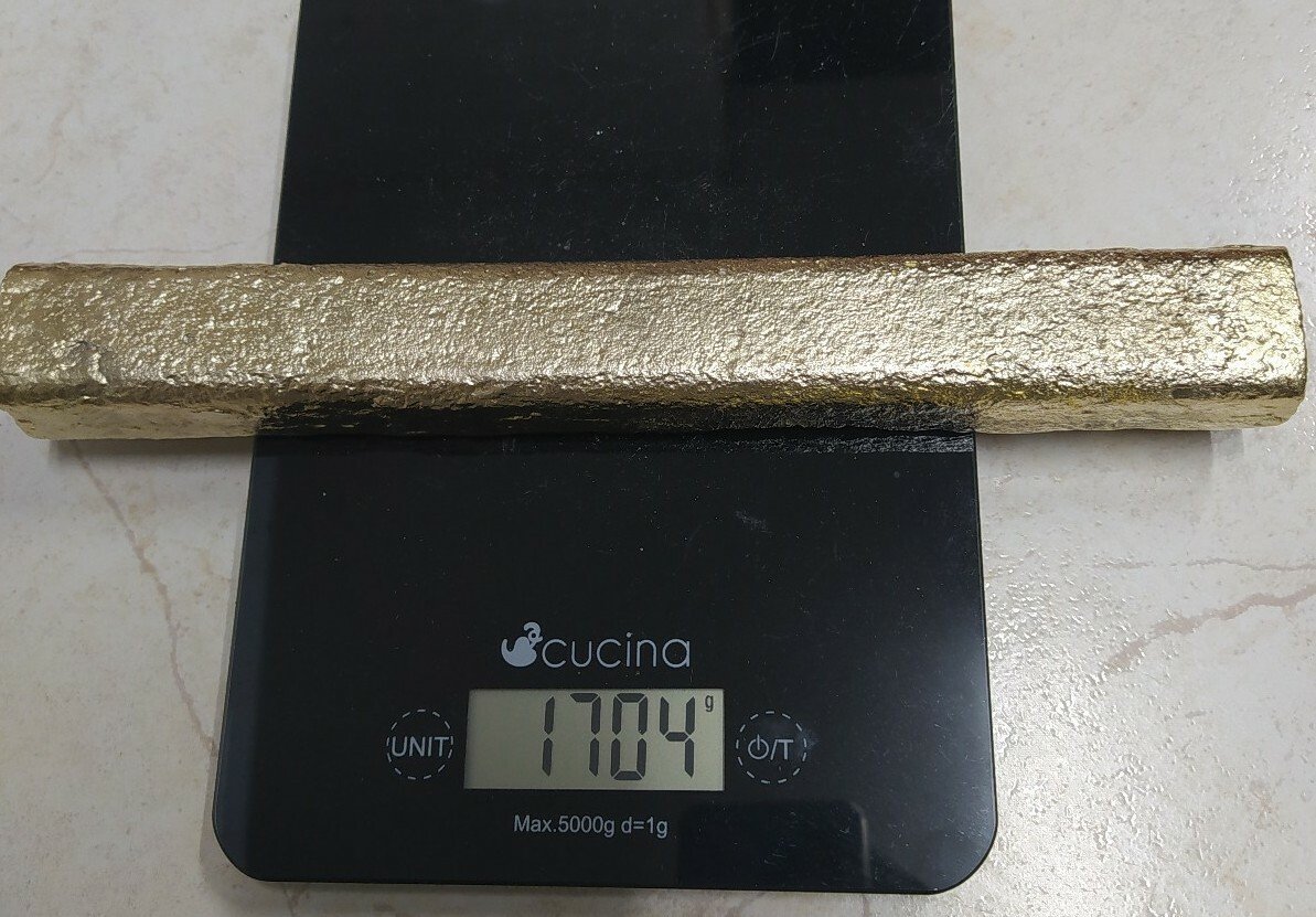 1704 Grams Scrap Gold Bar For Gold Recovery Melted Different Computer Coin Pins