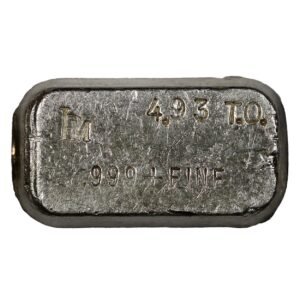 Vintage IPM Intermountain Precious Metals 4.93 oz 999 Fine Silver Odd Weight Bar