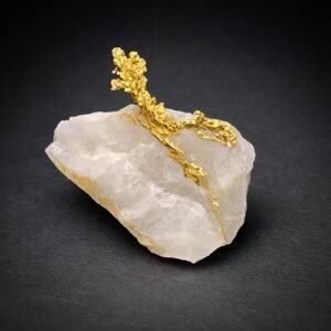 Native Wire Gold on Quartz – Folsom, California – 0.435 g
