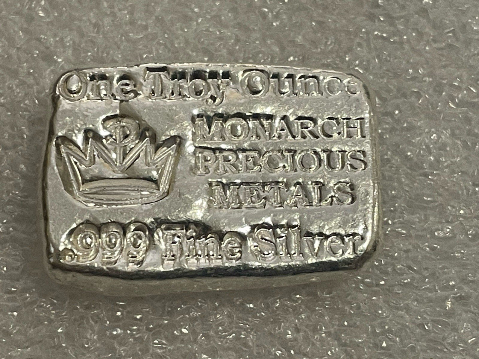 1 Troy Oz .999 Fine Silver Hand Poured Bar- Monarch Precious Metals