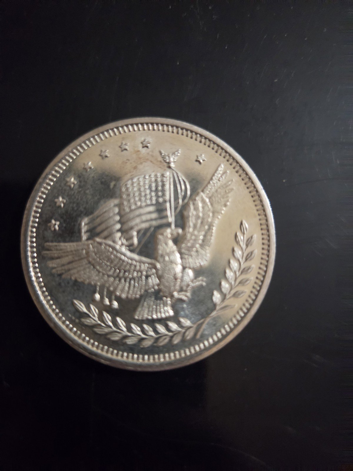 Rare APM .999 Silver 1 Oz Proof American Eagle & Flag Bullion Trade Unit # 0274