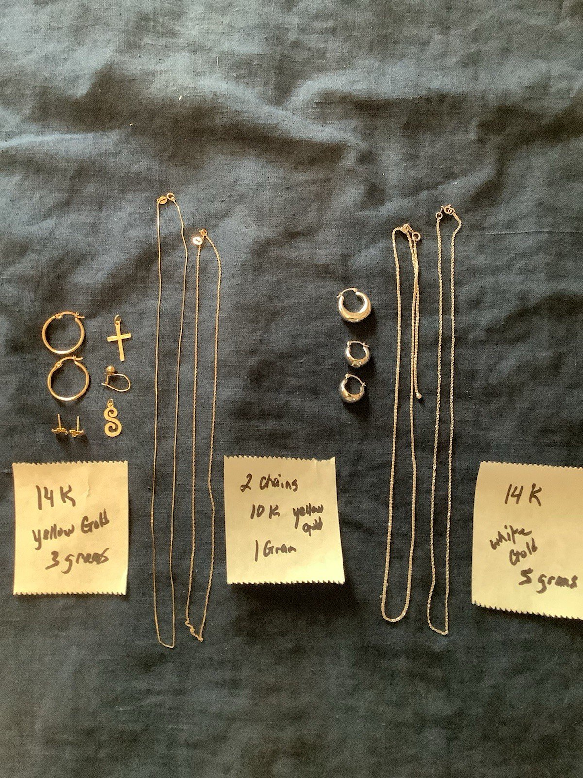 1 Gram 10k and 8 Grams 14k Yellow / White Gold Lot Scrap Wear All Stamped