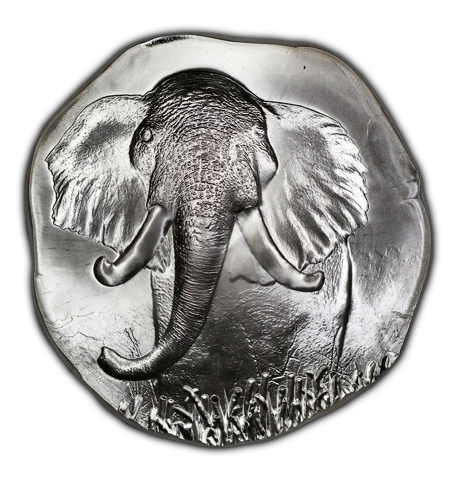 Argentia Precious Metals Elephant 10 oz .999 Fine Silver Poured Art Bar