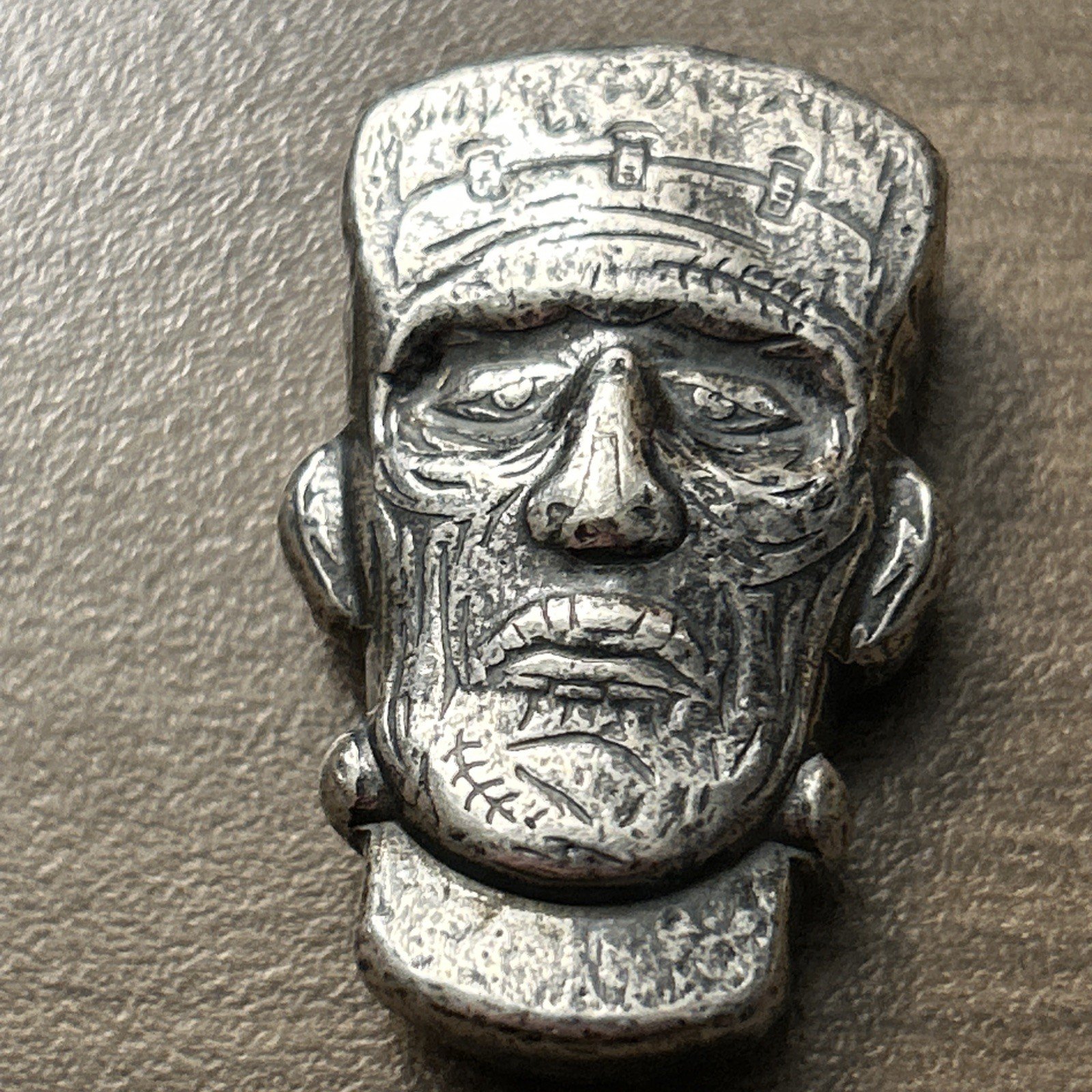 1.5 Troy Ounce .999 Fine Silver Monarch Hand Poured Frankenstein Antique Finish