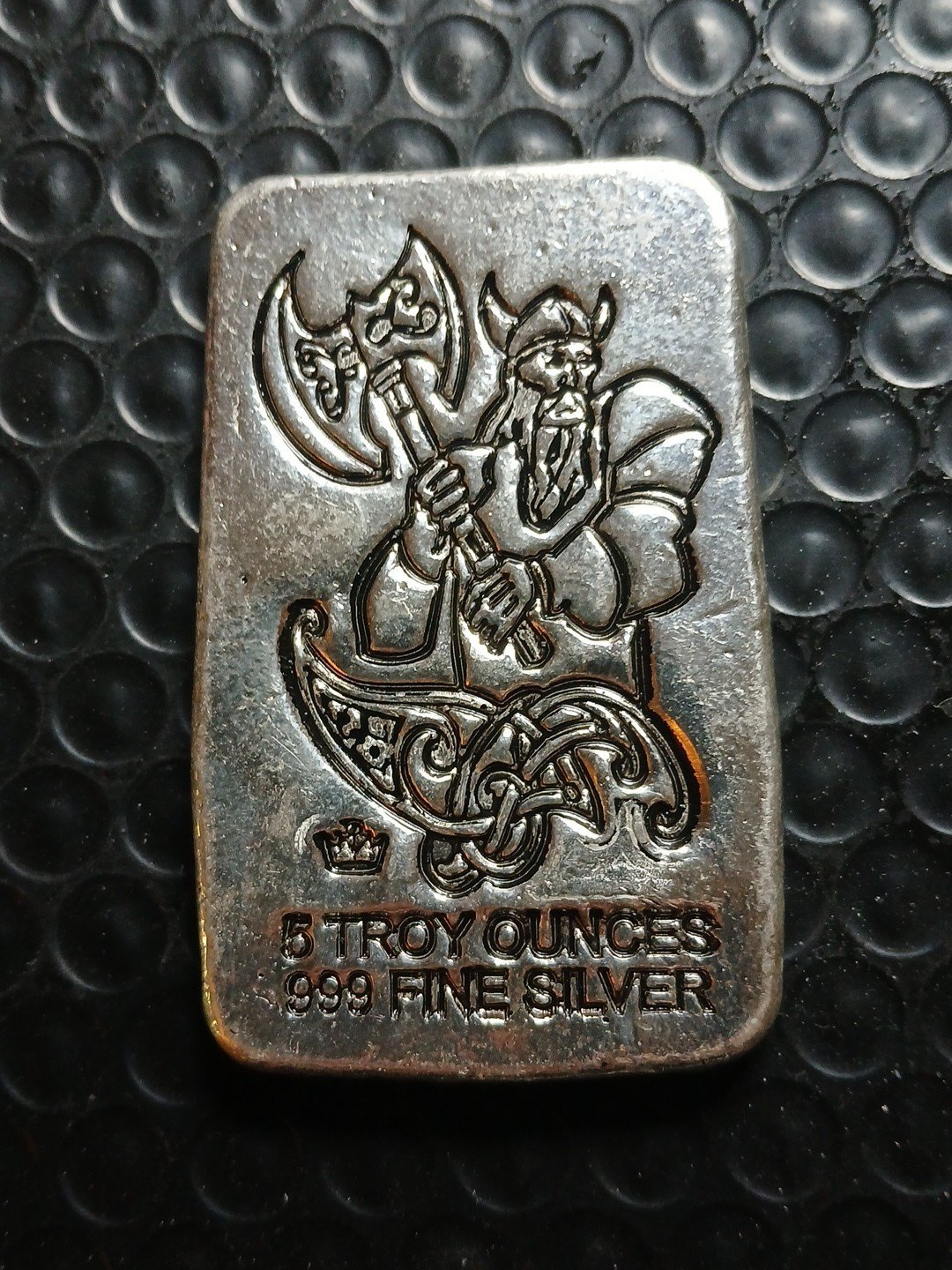 Monarch Precious Metals Viking 5 Troy OZ 999 Hand Poured Silver Collectibe Bar