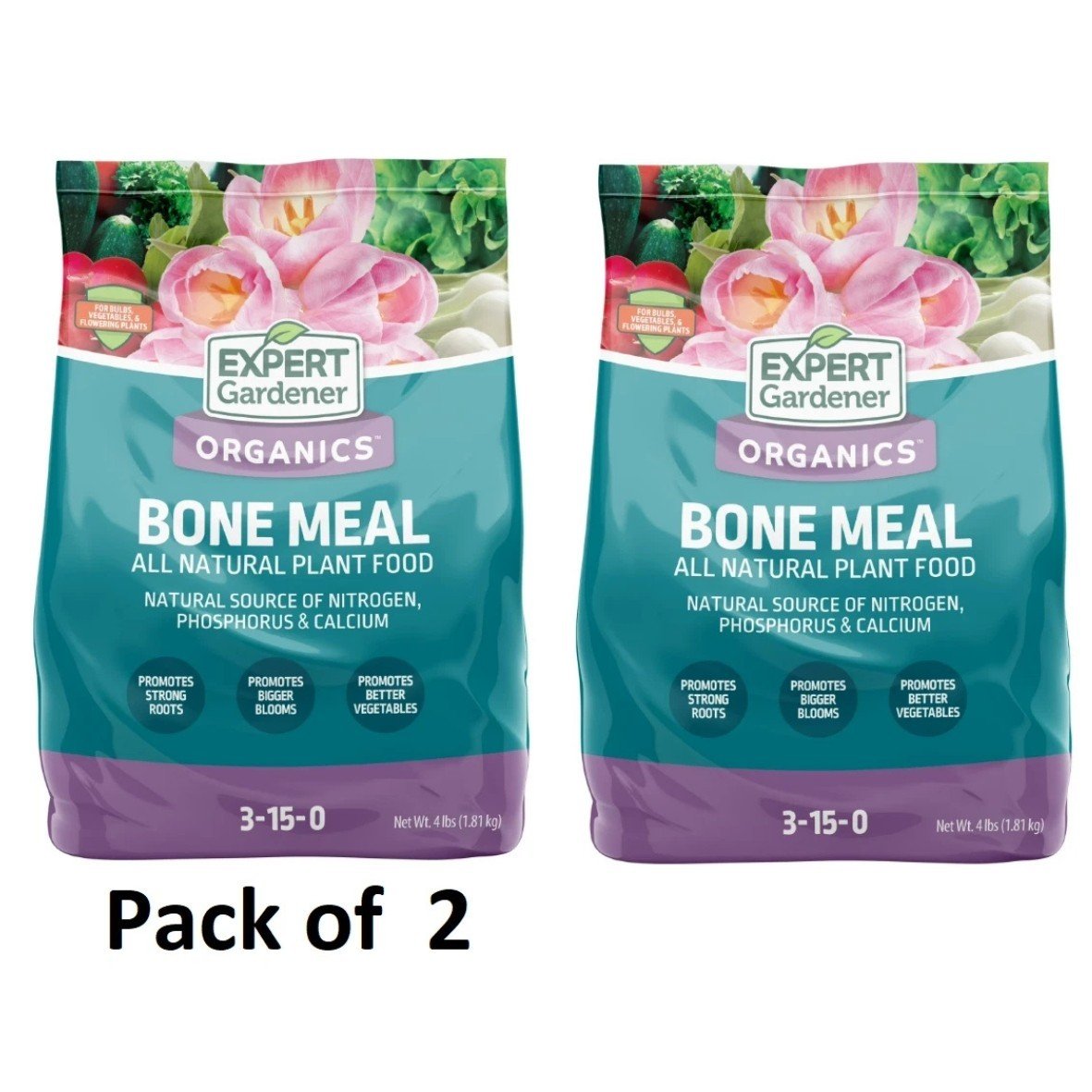 Expert Gardener Bone Meal Plant Food, 3-15-0 Fertilizer, 4 lb ( 2 Pack)