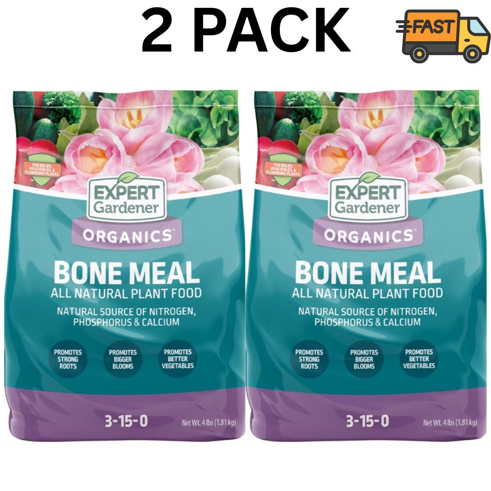 Expert Gardener Bone Meal Fertilizer 3-15-0 4 lb Pack of 2 Plant Food