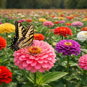 California Giant Zinnia Seeds King 5" Flowers Multi Color