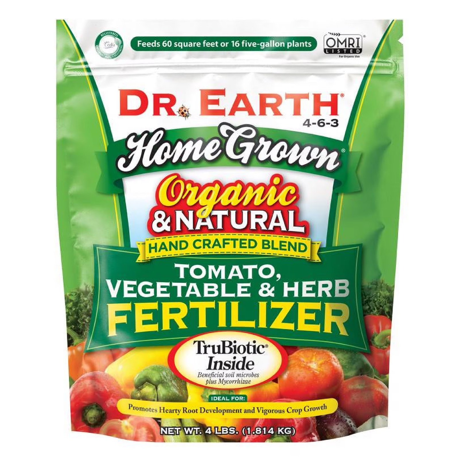 Organic & Natural Home Grown Tomato and Vegetable Food, 4-6-3 Fertilizer, 4 lb.
