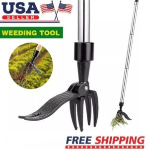 Weeder Puller Stand Up Weed Tool Handle Claw Outdoor Garden Root Remover Killer