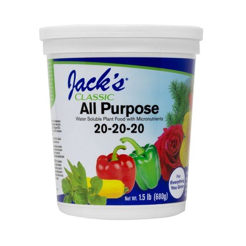 Jack's Classic 20-20-20 All Purpose Water-Soluble Fertilizer, 1.5lbs