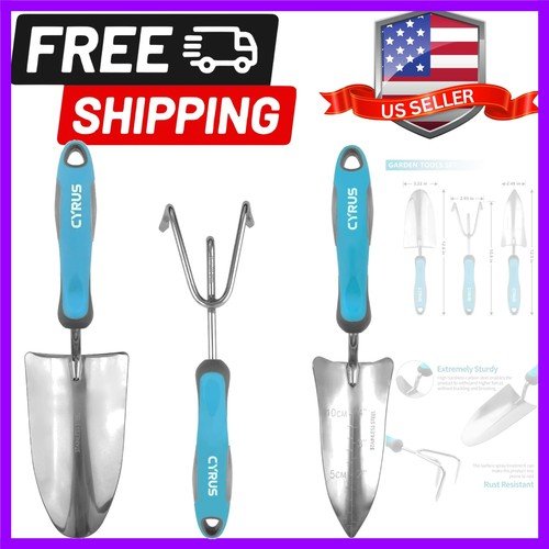 Garden Tools Set for Gardening- 3Pcs Hand Tools Stainless Steel Garden Tool I...