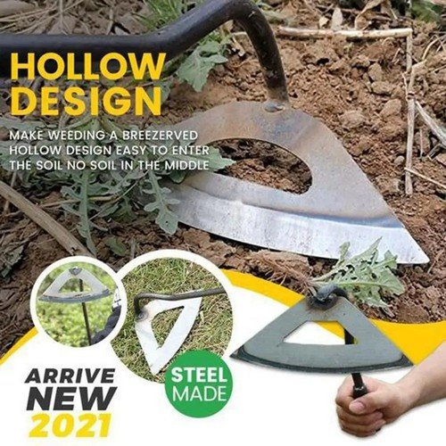 Gardening Tools Hollow Hoe, All-Steel Hardened Hollow Hoe, Sharp Edge Garden Wee