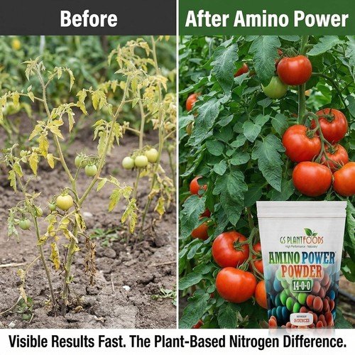 Amino Power Powder Nitrogen Fertilizer 16 oz - Plant-Based 100% Water Soluble Hi