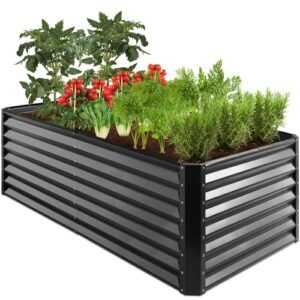Best Choice Products 6X3X2Ft Outdoor Metal Raised Garden Bed Deep Root Planter