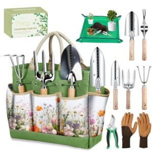 Garden Tools Set 10 Piece Heavy Duty Floral Garden Tool Set Gardening Gifts for