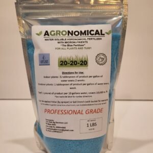 AGRONOMICAL 20-20-20 Water Soluble BLUE FERTILIZER with Micronutrients 1 POUND!