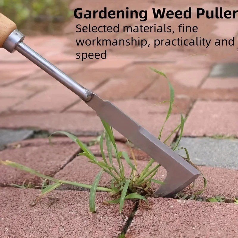 Stainless Steel L-Shaped Weeding Tool for Garden, Patio & Narrow Gaps