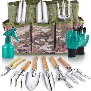 Gardening Tool Set of 9 PCS, Heavy Duty Gardening Tool Set with Durable Garden