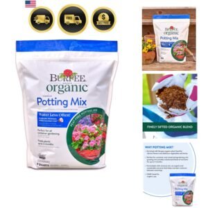 9 Quarts | Organic Potting Natural Soil Mix Food Ideal for Container Garden-...